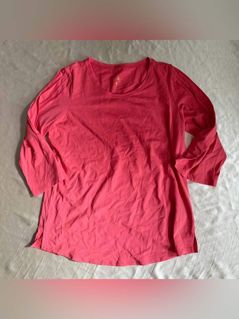 Belle by Kim Gravel TripleLuxe Knit Pleat Sleeve Top small a605810